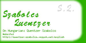 szabolcs quentzer business card